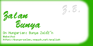 zalan bunya business card